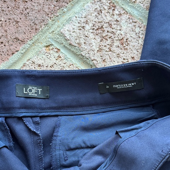 Loft Ann Taylor Marisa Skinny Navy Trouser Work Pants 2 Petite (Hemmed) - Picture 2 of 7